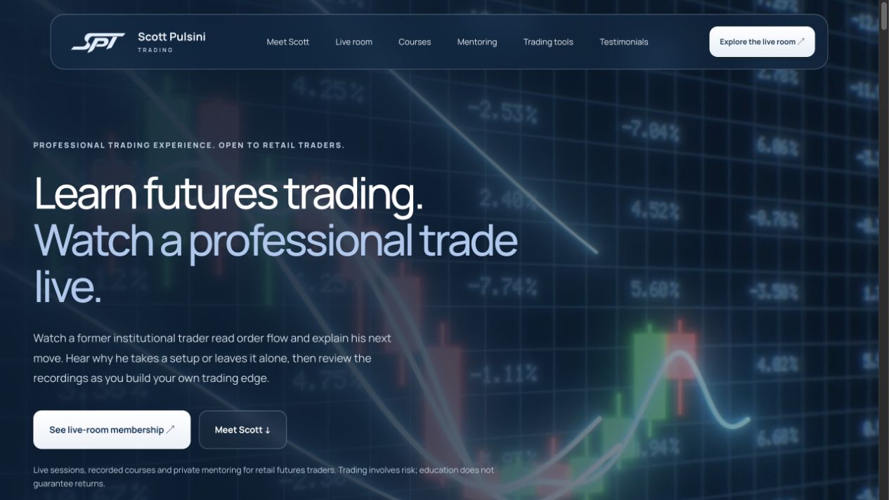 Scott Pulcini Trader website preview